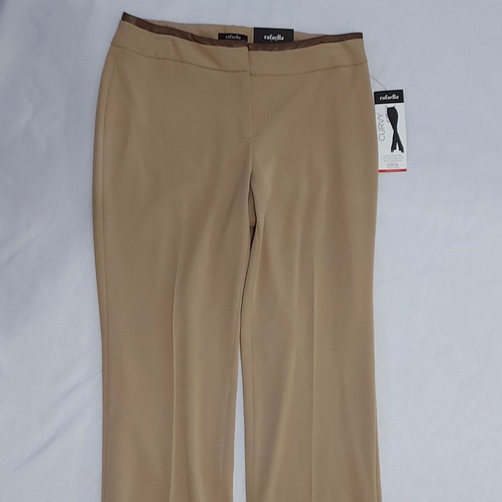Rafaella Curvy fit Latte tan size 10 dress pants work slacks *NEW WITH TAGS NWT*